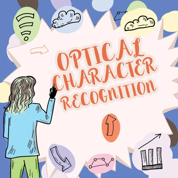 Yazısı Işareti Optik Karakter Tanıma Yaklaşımı Yazdırılmış Karakterlerin Tanımlanması — Stok fotoğraf