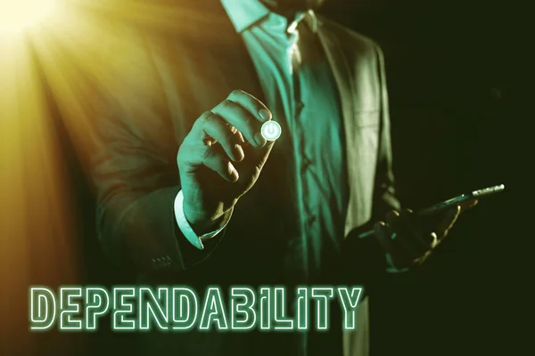 Conceptual Caption Dependability Word Written Capable Being Trusted Depended — Stock Photo, Image