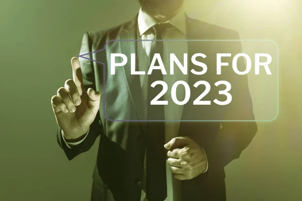 Texto Que Mostra Inspiração Planos Para 2023 Negócio Aproxima Uma — Fotografia de Stock