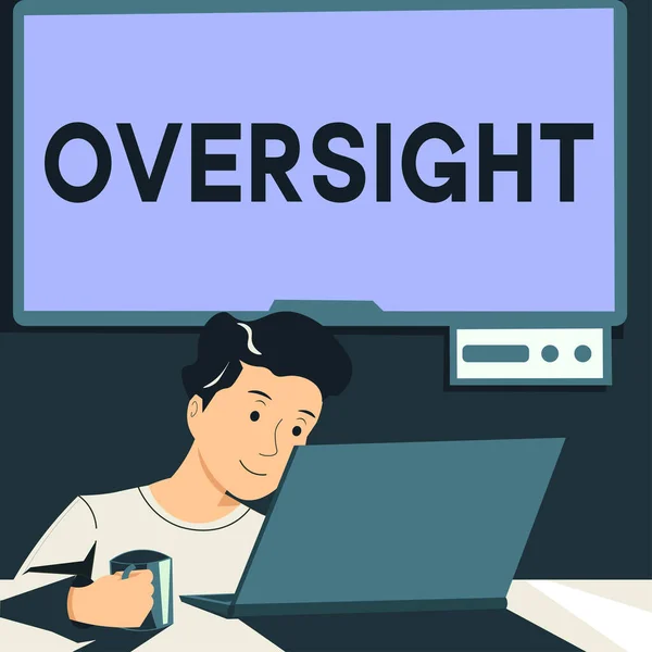 Текст Показывающий Вдохновение Oversight Word Watch Organize Job Make Sure — стоковое фото