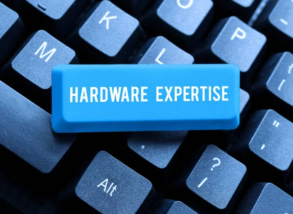 Texto Presentando Hardware Expertise Máquinas Ideas Negocio Otros Componentes Físicos — Foto de Stock