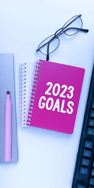 Señal Escritura Mano 2023 Metas Enfoque Empresarial Plan Para Hacer —  Fotos de Stock