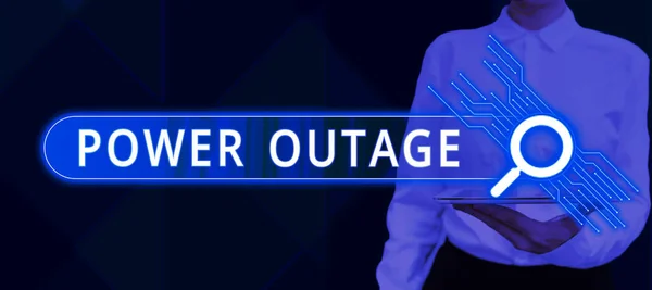 Sinal Texto Mostrando Power Outage Vitrine Negócios Capacidade Influenciar Pares — Fotografia de Stock