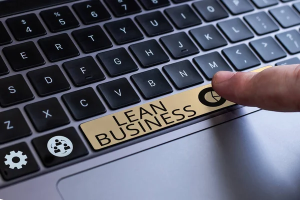 Handschrift Lean Business Business Concept Verbetering Van Afvalminimalisatie Zonder Productiviteit — Stockfoto