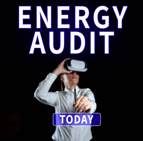 Conceptual Display Energy Audit Word Written Assessment Energy Needs Efficiency — Stock Photo, Image