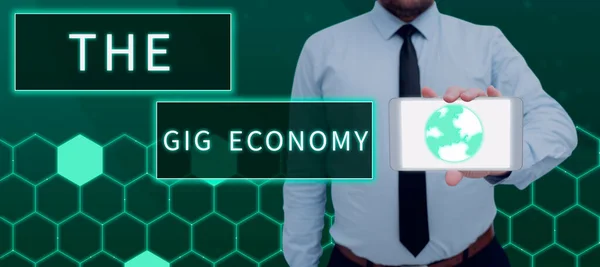 Text Bildtext Som Presenterar Gig Economy Konceptuell Bild Marknaden För — Stockfoto