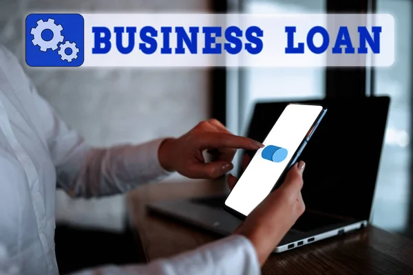 Wyświetlacz Koncepcyjny Business Loan Word Wpisany Kredyt Hipoteczny Pomoc Finansowa — Zdjęcie stockowe