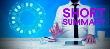 Metin Kısa Özeti yazılıyor, Ana noktaların kısa ifadesi üzerine yazılan Sözcük