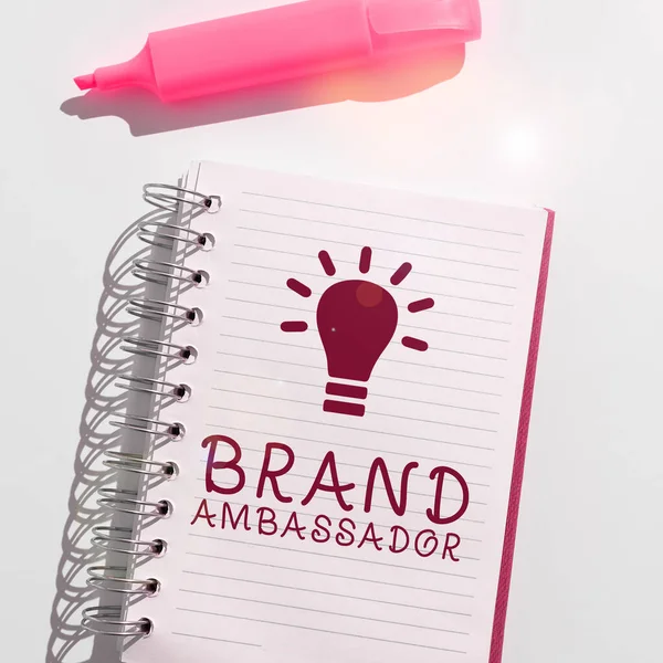 Texto Caligrafia Brand Ambassador Word Para Agente Credenciado Como Representante — Fotografia de Stock