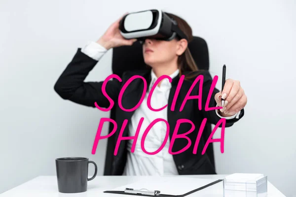 Text Psaný Rukou Sociální Fobie Business Showcase Drtivý Strach Sociálních — Stock fotografie