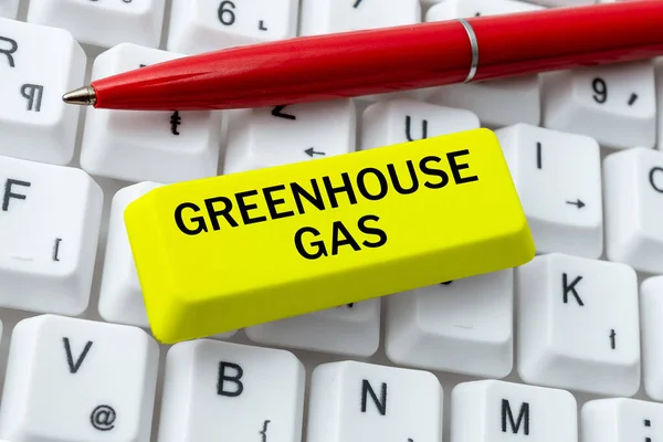 Stock image Sign displaying Greenhouse Gas, Internet Concept carbon dioxide contribute to greenhouse effect by absorbing infrared radiation