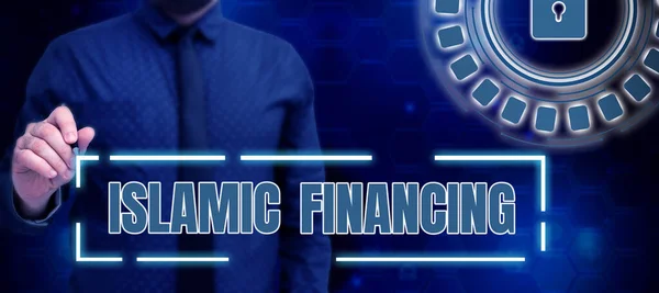 Tekst Bijschrift Presenteren Islamitische Financiering Word Written Banking Activiteit Investeringen — Stockfoto