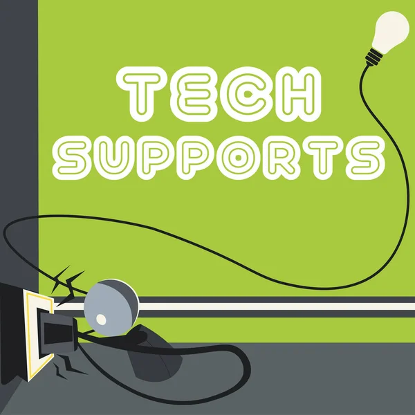 Znak Tekstowy Pokazujący Wsparcie Techniczne Słowo Pomoc Udzieloną Przez Technika — Zdjęcie stockowe