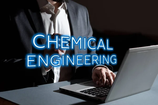 Texto Presentando Ingeniería Química Word Developing Things Dealing Industrial Application —  Fotos de Stock