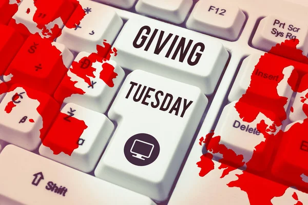 Написание Текста Предоставление Вторник Концепция Означает Международный День Благотворительности Давая — стоковое фото