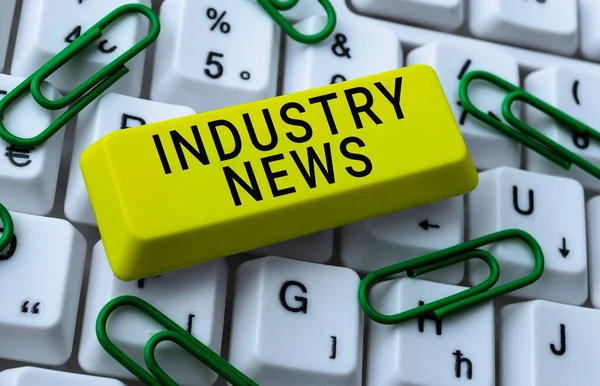 Schrijven Van Tekst Weergeven Industry News Business Idee Technical Market — Stockfoto