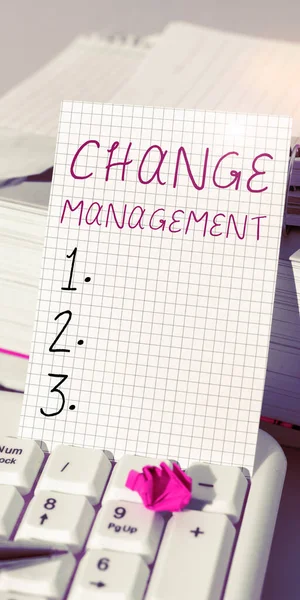 Text Zobrazující Inspiraci Změna Managementu Business Showcase Nahrazení Vedení Organizaci — Stock fotografie