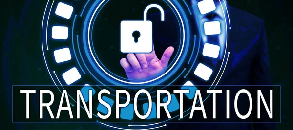 Conceptuele Weergave Vervoer Begrip Betekent Vervoermiddel Voor Personen Goederen Systeem — Stockfoto