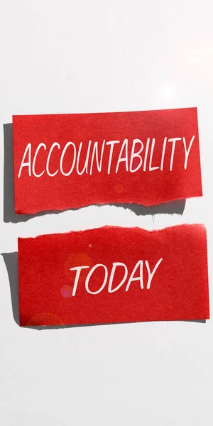 Hand Writing Sign Accountability Business Showcase State Being Responsible Για — Φωτογραφία Αρχείου