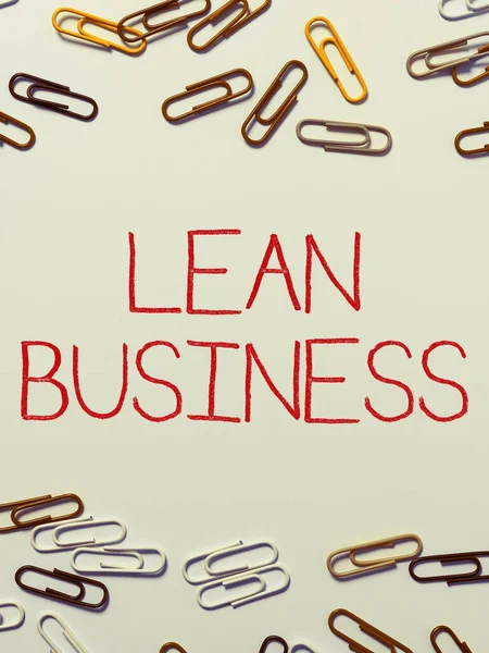 Tekst Bijschrift Presenteren Lean Business Conceptuele Foto Verbetering Van Afvalminimalisatie — Stockfoto
