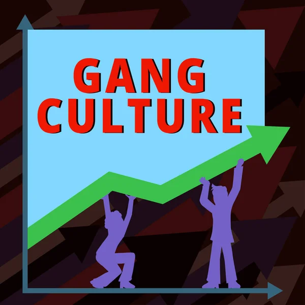Textová Značka Zobrazující Gang Culture Koncept Znamená Konkrétní Organizaci Zločinců — Stock fotografie