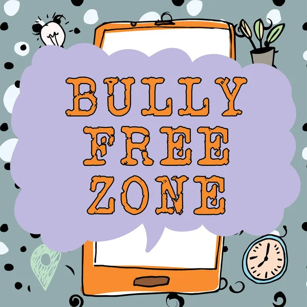 Text Som Visar Inspiration Bully Free Zone Word Skrivet Var — Stockfoto
