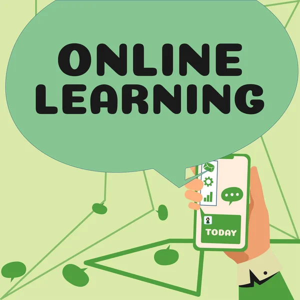Текст Показує Натхнення Онлайн Навчання Концепція Означає Ларнінг Допомогою Інтернету — стокове фото
