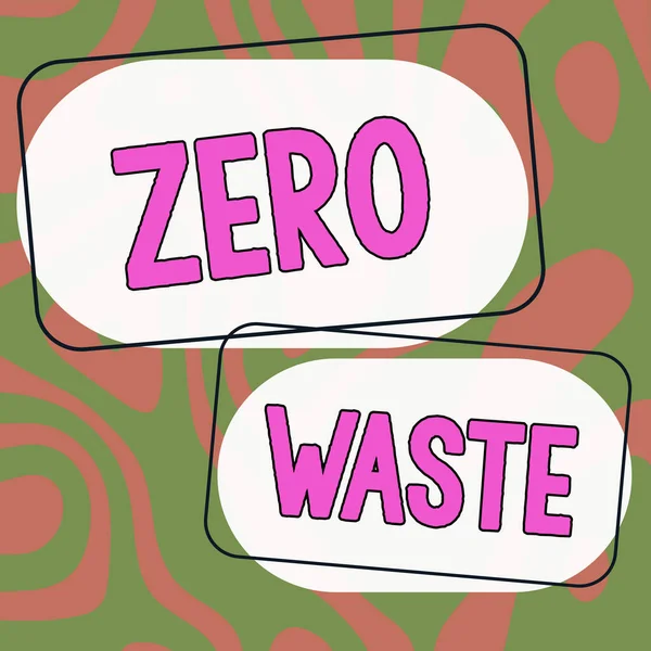 Text Caption Presenting Zero Waste Business Overview Industrial Responsibility Includes — Stock Photo, Image