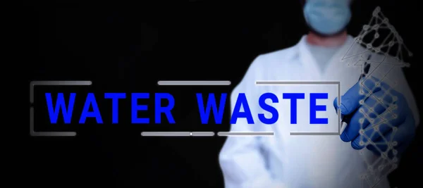 Wyświetlacz Koncepcyjny Odpady Wodne Przegląd Biznesowy Cieczy Która Została Wykorzystana — Zdjęcie stockowe