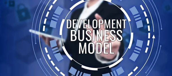 Handwriting Text Development Business Model Business Muestra Justificación Cómo Una —  Fotos de Stock