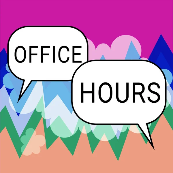 Handwriting Text Office Hours Word Written Hours Which Business Normally — Stock Photo, Image