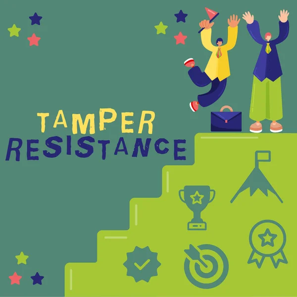 Tekst Weergeven Tamper Resistance Word Written Resilent Physical Harm Threats — Stockfoto