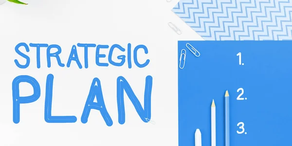 Inspiración Mostrando Signo Plan Estratégico Visión General Del Negocio Proceso —  Fotos de Stock