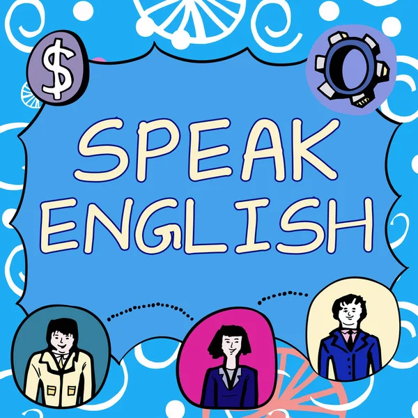 Εγγραφή Εμφάνισης Κειμένου Speak English Word Study Another Foreign Language — Φωτογραφία Αρχείου