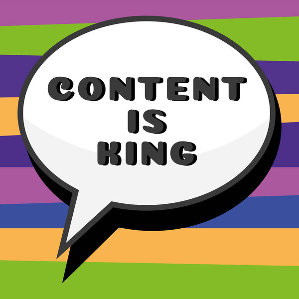 Ручной знак Содержание Король, Слово для содержания является сердцем современных маркетинговых стратегий