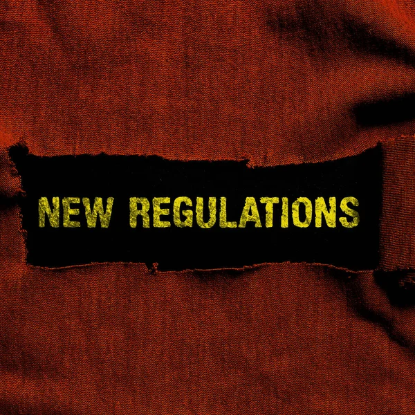 Firma Escritura Mano Nuevas Regulaciones Visión General Del Negocio Regulación — Foto de Stock