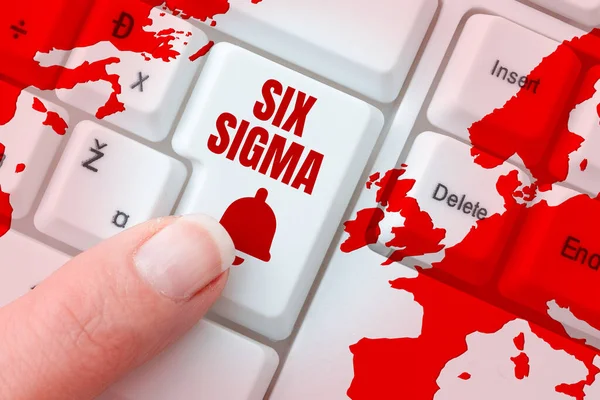 Szöveg Megjelenítése Six Sigma Business Showcase Management Techniques Improve Business — Stock Fotó