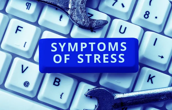스트레스에 개념적 인터넷 개념은 바람직하지 징후나 증상으로 작용한다 — 스톡 사진