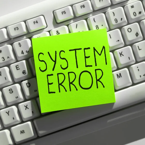 Conceptual Caption System Error Internet Concept Insuficiencia Tecnológica Accidente Colapso — Foto de Stock