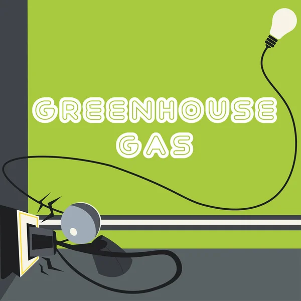 Légende Textuelle Présentant Greenhouse Gas Internet Concept Dioxyde Carbone Contribue — Photo