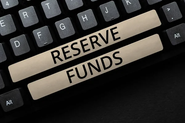 Podepsat Zobrazení Rezervních Fondů Obchodní Koncept Peníze Uvolněné Banky Zálohování — Stock fotografie