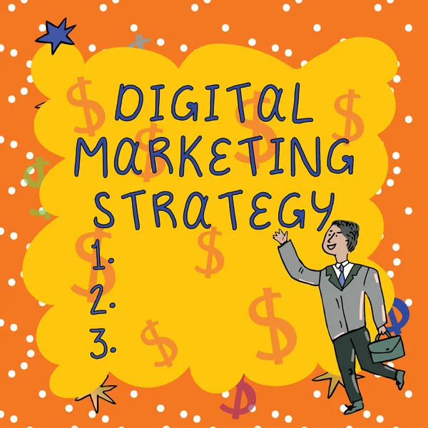 Podepsat Zobrazování Strategie Digitálního Marketingu Konceptuální Foto Služby Pomocí Digitálních — Stock fotografie