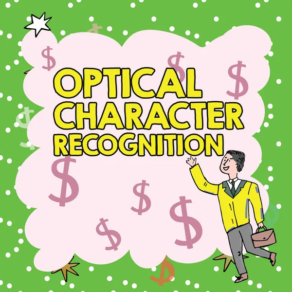 Yazısı Metni Optik Karakter Tanıma Yazdırılmış Karakterlerin Tanımlanması Üzerine Yazılmış — Stok fotoğraf