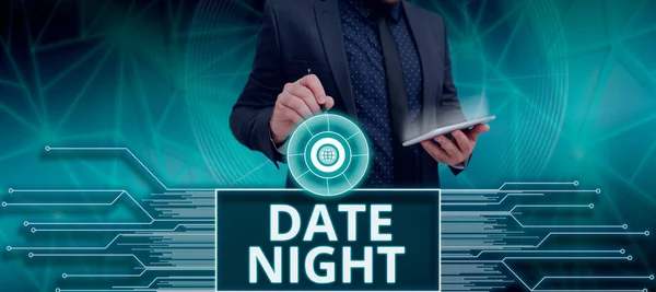Inspiratie Toont Teken Date Night Concept Betekent Een Tijd Waarin — Stockfoto