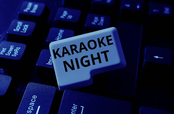 Konzeptionelle Bildunterschrift Karaoke Nacht Business Überblick Unterhaltung Instrumentale Musik Die — Stockfoto