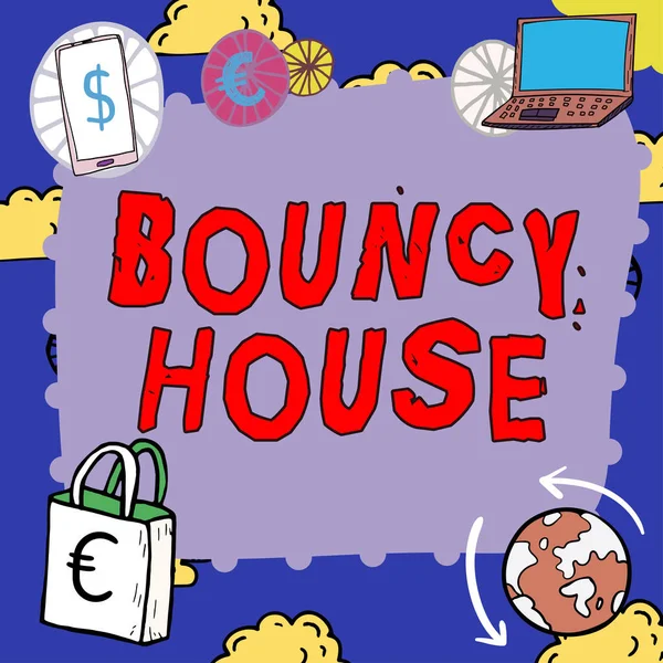 在互联网上运行的Bouncy House Business Idea Automated Program — 图库照片