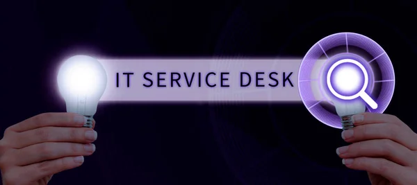 Sign Displaying Service Desk Word Written Technological Support Online Assistance — Stock fotografie