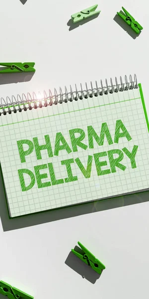 Inspiration Showing Sign Pharma Delivery Concept Meaning Getting Your Prescriptions — Stock Photo, Image