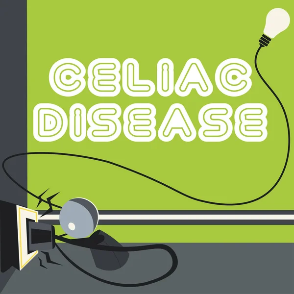 Fogalmi Megjelenítés Cöliákus Betegség Fogalom Jelentése Vékonybél Túlérzékeny Glutén Emésztési — Stock Fotó
