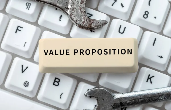 Text Showing Inspiration Value Proposition Word Written Service Make Company — Stock Photo, Image